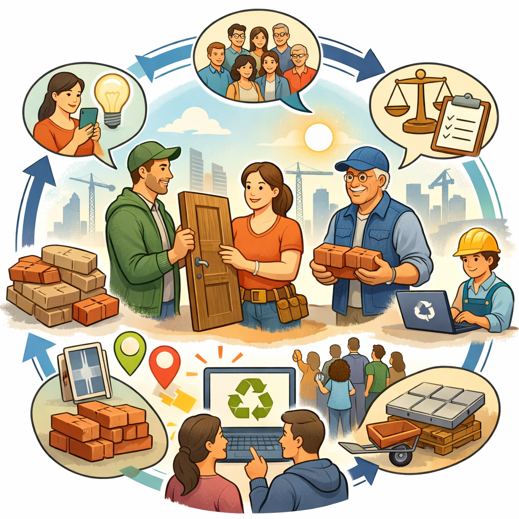 Žiedinė statyba prasideda nuo žmonių: kaip įtraukti piliečius į statybinių medžiagų „antrą gyvenimą“